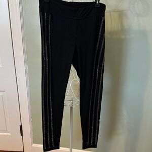 Vocal Black Leggings with Silver Accents